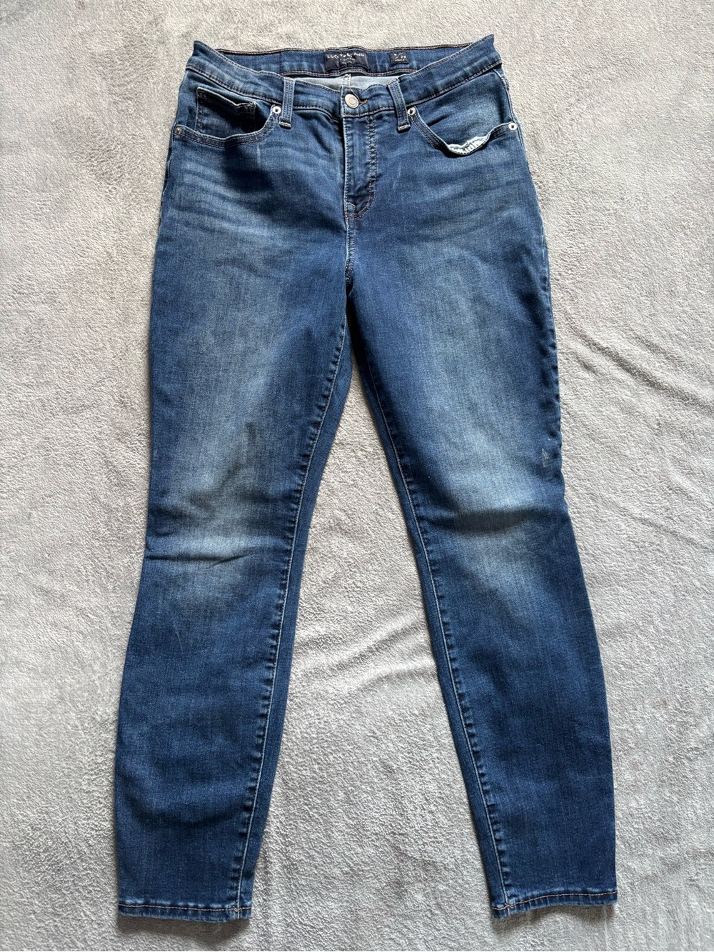 Lucky Brand Mid Rise Skinny Jeans Women's Size 8/29 Ankle Blue Medium Wash Y2K